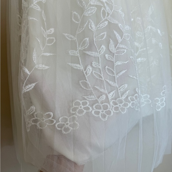 Metrowear Tulle Floral Appliqué Pleated Midi Skirt Garden Tea Party Women Medium - Picture 3 of 7